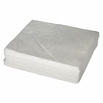 BRADY SPC ABSORBENTS Absorb Pad Oil-Based Liquids White PK50, 15U843