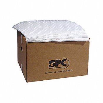 BRADY SPC ABSORBENTS Absorb Pad Oil-Based Liquids White PK100, 15U846
