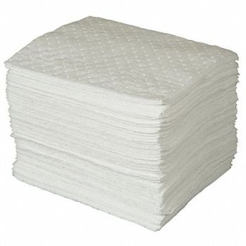 BRADY SPC ABSORBENTS Absorb Pad Oil-Based Liquids White PK100, 15U847