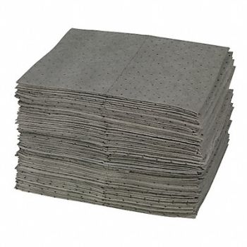 BRADY SPC ABSORBENTS Absorbent Pad Universal Gray PK100, 15U850