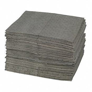 BRADY SPC ABSORBENTS Absorbent Pad Universal Gray PK100, 15U851