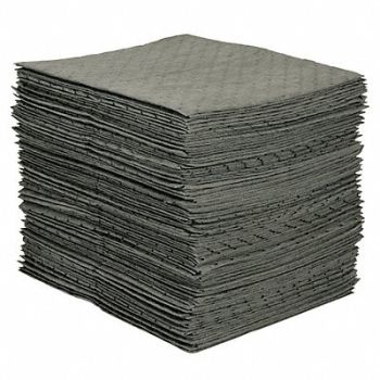 BRADY SPC ABSORBENTS Absorbent Pad Universal Gray PK100, 15U854