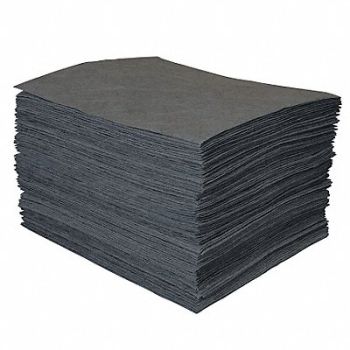 BRADY SPC ABSORBENTS Absorbent Pad Universal Gray PK100, 15U856