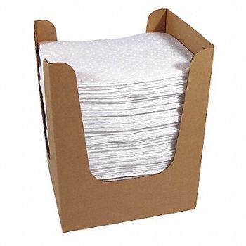 BRADY SPC ABSORBENTS Absorb Pad Oil-Based Liquids White PK150, 15U858