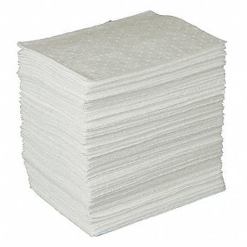 BRADY SPC ABSORBENTS Absorb Pad Oil-Based Liquids White PK200, 15U859