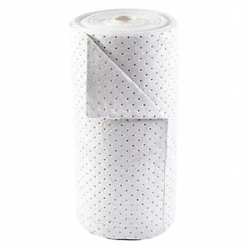 BRADY SPC ABSORBENTS Absorbent Roll Oil-Based Liquids White, 15U870