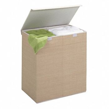 HONEY-CAN-DO Hamper w/Cover 2-Compartment, 15V310