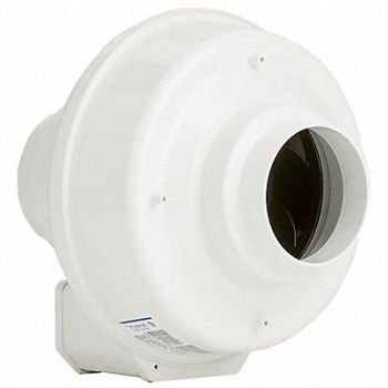 FANTECH Plastic 10 D 10.6 H 10 W Inline Duct Fan, 5C516