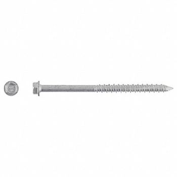 RED HEAD ConcScrw HexWashr SS 1/4 D 3-3/4 L PK100, 15X497