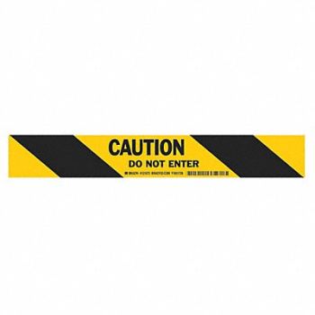 BRADY Floor Tape Black/Yellow 2 inx100 ft Roll, 15Y410