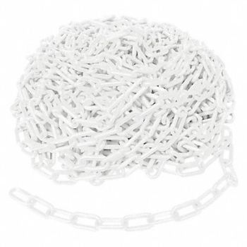 BRADY Plastic Chain 2 In x 100 ft White, 15Y456