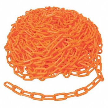 BRADY Plastic Chain 2 In x 100 ft Orange, 15Y457