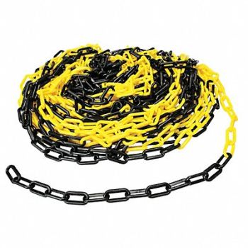 BRADY Plastic Chain 2 In x 100 ft Black/Yellow, 15Y458