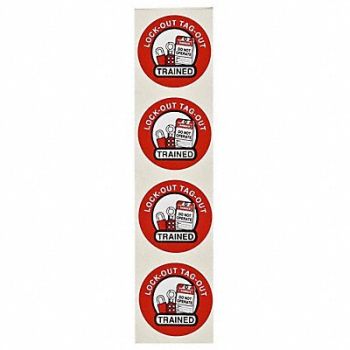 BRADY Hard Hat Label Black Red/White PK4, 15Y472