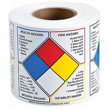 BRADY NFPA Label 6 H 6 W PK500, 15Y473