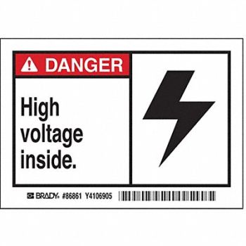 BRADY High Perform Vinyl Lbl 3.5x5in Vinyl PK5, 15Y477