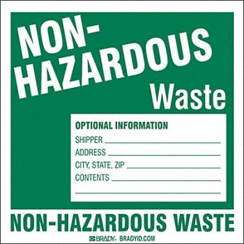 BRADY DOT Handling Label Waste 6 Label W PK50, 5AP83