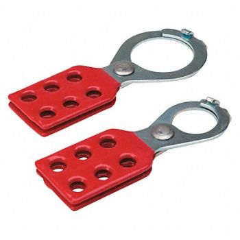 BRADY Lockout Hasp 6 Lock Red, 15Y533