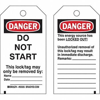 BRADY Danger Tag 5-3/4 x 3 In Cardstock PK25, 15Y646