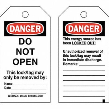 BRADY Danger Tag 5-3/4 x 3 In Cardstock PK25, 15Y648