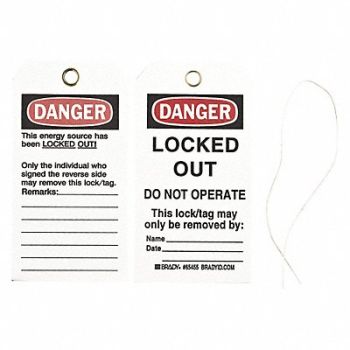 BRADY Danger Tag 5-3/4 x 3 In Cardstock PK25, 15Y652