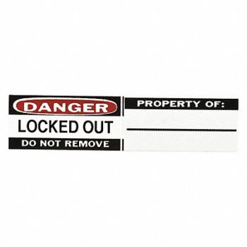 BRADY Padlock Label 4/5 inx1 1/9 in Vinyl PK6, 15Y659