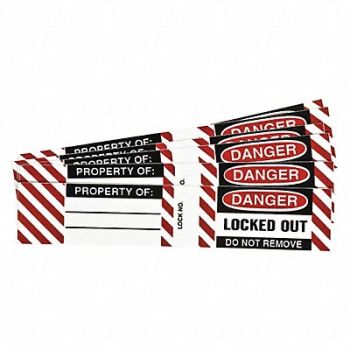 BRADY Padlock Label 3/4 inx4 1/2 in Vinyl PK6, 15Y662
