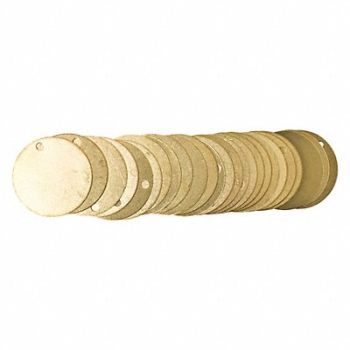 BRADY Blank Tag Brass 2in H 2in W PK25, 15Y744