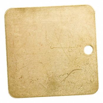 BRADY Blank Tag Brass 2in H 2in W PK25, 15Y746