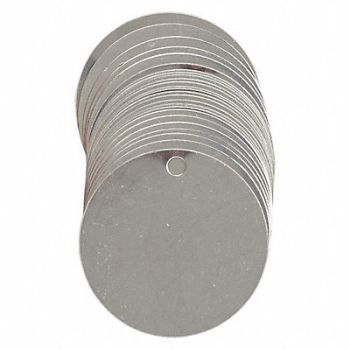 BRADY Blank Tag SS 1 1/2in W Silver PK25, 15Y749