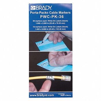 BRADY Wire Marker Book Write-On Laminatng PK10, 15Y777