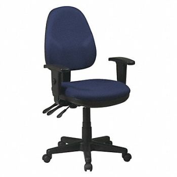 OFFICE STAR Desk Chair Fabric Navy 15-20 Seat Ht, 15Z363