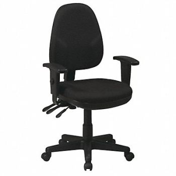 OFFICE STAR Desk Chair Fabric Black 15-20 Seat Ht, 15Z366