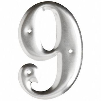 BRADY Number Aluminum 3in H 9 PK10, 802GR4