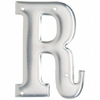 BRADY Letter Aluminum Roman 3 in H R PK10, 802GU2