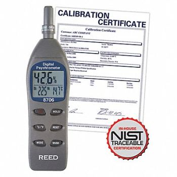 REED INSTRUMENTS Psychrometer Digital Nist Cert, 161C19