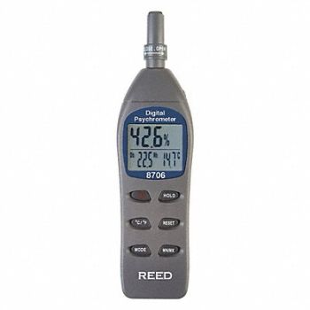 REED INSTRUMENTS Psychrometer Digital Wet Bulb Dewpoint, 161C20
