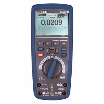 REED INSTRUMENTS Multimeter TRMS 1000V AC/DC Temp, 161C82