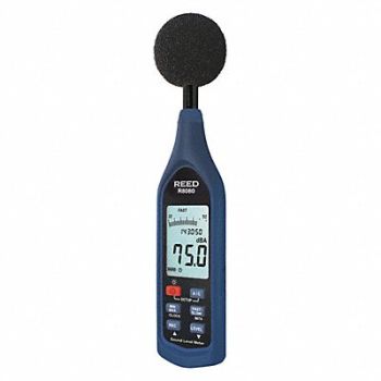 REED INSTRUMENTS Sound Level Meter USB 30 to 130 dB Range, 161D43