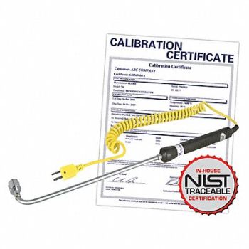 REED INSTRUMENTS Probe Type K Surface Nist Cert, 161D91