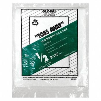 PREMIER Drop Cloth Plastc Embossed 9x12 ft PK72, 163J04