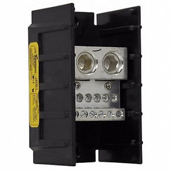 BUSSMANN Power Distr Block Al/Cu 600V AC/DC, 1ER52