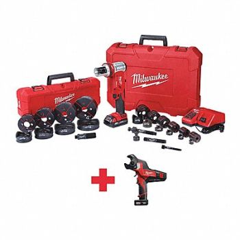 MILWAUKEE Combo Tool Kit 2 Tools 3 Batteries, 165FT5