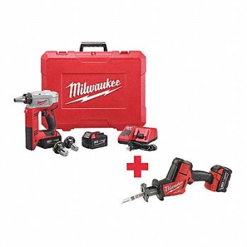 MILWAUKEE Cordless Expansion Tool Kit, 165FV0