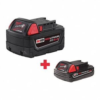 MILWAUKEE Battery Pack (2) 1.5 Ah Li-Ion, 165FZ5