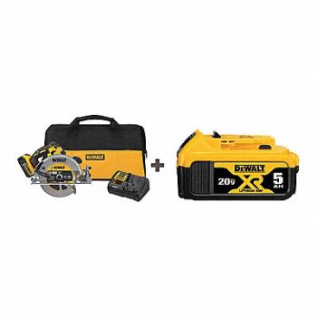 DEWALT Cordless Circ Saw Kit 7-1/4 in Blade Dia, 165GC3