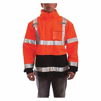 TINGLEY Rain Jacket Class 3 Type P Blk/Orng M, 16A781