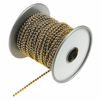 LUCKY LINE PRODUCTS Beaded Chain Spool 100 ft L Brass, 16D514