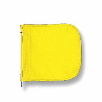 CHECKERS INDUSTRIAL PROD INC Warning Whip Flag 11x12 In Yellow, 16D821