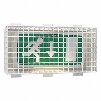 SAFETY TECHNOLOGY INTERNATIONAL Wire Guard Steel White 17 3/4 Emrg Lght, 16D857